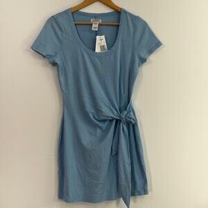NWT L*Space Abalone‎ Dress Women's S 100% Cotton T Shirt Mini Dress Faux Wrap